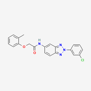 molecular formula C21H17ClN4O2 B3457411 N-[2-(3-chlorophenyl)-2H-1,2,3-benzotriazol-5-yl]-2-(2-methylphenoxy)acetamide 