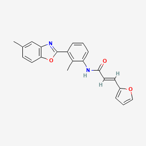 molecular formula C22H18N2O3 B3457412 3-(2-furyl)-N-[2-methyl-3-(5-methyl-1,3-benzoxazol-2-yl)phenyl]acrylamide 