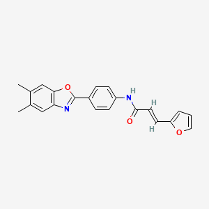 molecular formula C22H18N2O3 B3457414 N-[4-(5,6-dimethyl-1,3-benzoxazol-2-yl)phenyl]-3-(2-furyl)acrylamide 