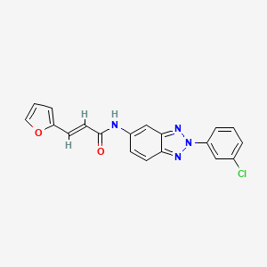 molecular formula C19H13ClN4O2 B3457418 N-[2-(3-chlorophenyl)-2H-1,2,3-benzotriazol-5-yl]-3-(2-furyl)acrylamide 