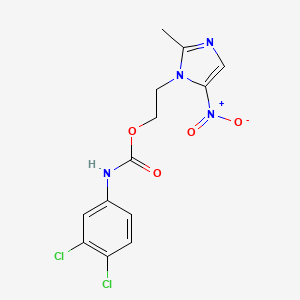 molecular formula C13H12Cl2N4O4 B3457436 2-(2-methyl-5-nitro-1H-imidazol-1-yl)ethyl (3,4-dichlorophenyl)carbamate 