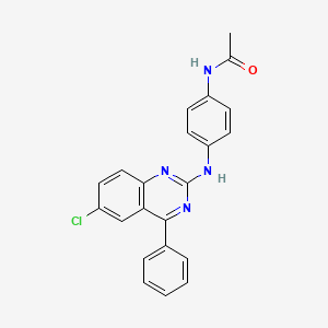 N-{4-[(6-chloro-4-phenyl-2-quinazolinyl)amino]phenyl}acetamide