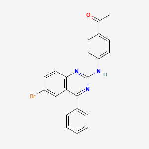 1-{4-[(6-bromo-4-phenyl-2-quinazolinyl)amino]phenyl}ethanone