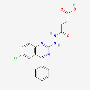 molecular formula C18H15ClN4O3 B3457457 4-[2-(6-chloro-4-phenyl-2-quinazolinyl)hydrazino]-4-oxobutanoic acid 