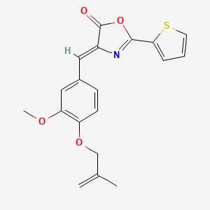 molecular formula C19H17NO4S B3457458 4-{3-methoxy-4-[(2-methyl-2-propen-1-yl)oxy]benzylidene}-2-(2-thienyl)-1,3-oxazol-5(4H)-one 
