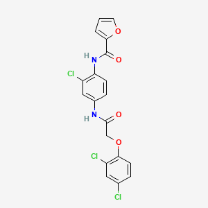 molecular formula C19H13Cl3N2O4 B3457474 N-(2-chloro-4-{[(2,4-dichlorophenoxy)acetyl]amino}phenyl)-2-furamide 