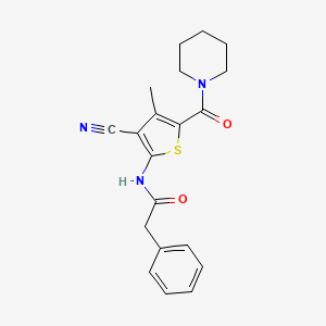 molecular formula C20H21N3O2S B3457491 N-[3-cyano-4-methyl-5-(1-piperidinylcarbonyl)-2-thienyl]-2-phenylacetamide 