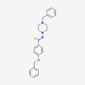 molecular formula C25H27N3O B3457498 4-benzyl-N-[4-(benzyloxy)benzylidene]-1-piperazinamine 