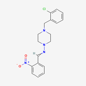 molecular formula C18H19ClN4O2 B3457520 4-(2-chlorobenzyl)-N-(2-nitrobenzylidene)-1-piperazinamine 