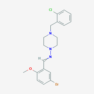 molecular formula C19H21BrClN3O B3457524 N-(5-bromo-2-methoxybenzylidene)-4-(2-chlorobenzyl)-1-piperazinamine 
