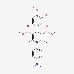 molecular formula C26H29BrN2O5 B3457571 dimethyl 4-(3-bromo-4-methoxyphenyl)-1-[4-(dimethylamino)phenyl]-2,6-dimethyl-1,4-dihydro-3,5-pyridinedicarboxylate 
