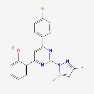 molecular formula C21H17BrN4O B3457579 2-[6-(4-bromophenyl)-2-(3,5-dimethyl-1H-pyrazol-1-yl)-4-pyrimidinyl]phenol 