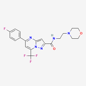 molecular formula C20H19F4N5O2 B3457603 5-(4-fluorophenyl)-N-[2-(4-morpholinyl)ethyl]-7-(trifluoromethyl)pyrazolo[1,5-a]pyrimidine-2-carboxamide 