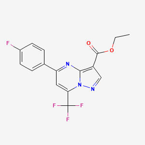 molecular formula C16H11F4N3O2 B3457613 ethyl 5-(4-fluorophenyl)-7-(trifluoromethyl)pyrazolo[1,5-a]pyrimidine-3-carboxylate 