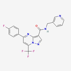 molecular formula C20H13F4N5O B3457623 5-(4-fluorophenyl)-N-(3-pyridinylmethyl)-7-(trifluoromethyl)pyrazolo[1,5-a]pyrimidine-3-carboxamide 