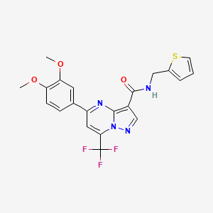 molecular formula C21H17F3N4O3S B3457637 5-(3,4-dimethoxyphenyl)-N-(2-thienylmethyl)-7-(trifluoromethyl)pyrazolo[1,5-a]pyrimidine-3-carboxamide 