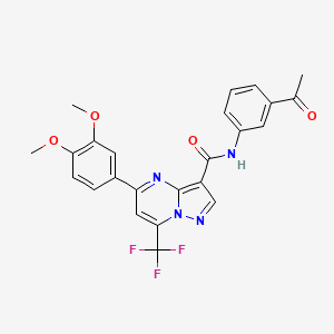 molecular formula C24H19F3N4O4 B3457645 N-(3-acetylphenyl)-5-(3,4-dimethoxyphenyl)-7-(trifluoromethyl)pyrazolo[1,5-a]pyrimidine-3-carboxamide 