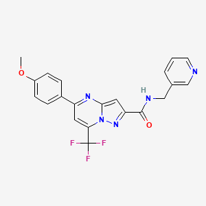 molecular formula C21H16F3N5O2 B3457653 5-(4-methoxyphenyl)-N-(3-pyridinylmethyl)-7-(trifluoromethyl)pyrazolo[1,5-a]pyrimidine-2-carboxamide 