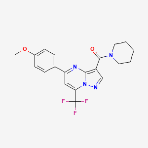 molecular formula C20H19F3N4O2 B3457669 5-(4-methoxyphenyl)-3-(1-piperidinylcarbonyl)-7-(trifluoromethyl)pyrazolo[1,5-a]pyrimidine 