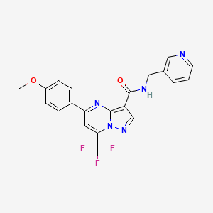 molecular formula C21H16F3N5O2 B3457672 5-(4-methoxyphenyl)-N-(3-pyridinylmethyl)-7-(trifluoromethyl)pyrazolo[1,5-a]pyrimidine-3-carboxamide 
