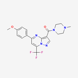 molecular formula C20H20F3N5O2 B3457678 5-(4-methoxyphenyl)-3-[(4-methyl-1-piperazinyl)carbonyl]-7-(trifluoromethyl)pyrazolo[1,5-a]pyrimidine 