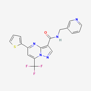 molecular formula C18H12F3N5OS B3457683 N-(3-pyridinylmethyl)-5-(2-thienyl)-7-(trifluoromethyl)pyrazolo[1,5-a]pyrimidine-3-carboxamide 