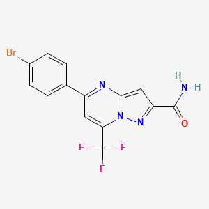 molecular formula C14H8BrF3N4O B3457722 5-(4-bromophenyl)-7-(trifluoromethyl)pyrazolo[1,5-a]pyrimidine-2-carboxamide 