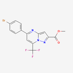 molecular formula C15H9BrF3N3O2 B3457726 methyl 5-(4-bromophenyl)-7-(trifluoromethyl)pyrazolo[1,5-a]pyrimidine-2-carboxylate 