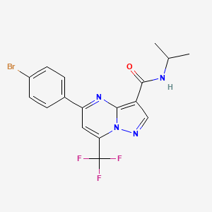 molecular formula C17H14BrF3N4O B3457736 5-(4-bromophenyl)-N-isopropyl-7-(trifluoromethyl)pyrazolo[1,5-a]pyrimidine-3-carboxamide 