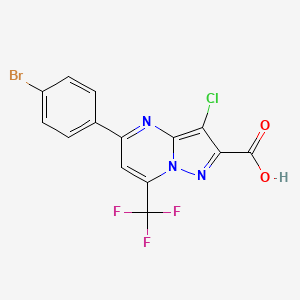 molecular formula C14H6BrClF3N3O2 B3457737 5-(4-bromophenyl)-3-chloro-7-(trifluoromethyl)pyrazolo[1,5-a]pyrimidine-2-carboxylic acid 