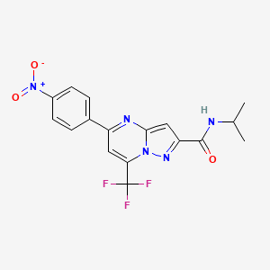 molecular formula C17H14F3N5O3 B3457740 N-isopropyl-5-(4-nitrophenyl)-7-(trifluoromethyl)pyrazolo[1,5-a]pyrimidine-2-carboxamide 