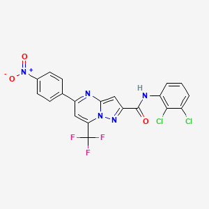 molecular formula C20H10Cl2F3N5O3 B3457754 N-(2,3-dichlorophenyl)-5-(4-nitrophenyl)-7-(trifluoromethyl)pyrazolo[1,5-a]pyrimidine-2-carboxamide 