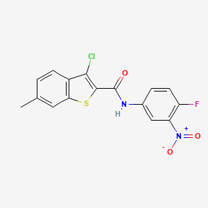 molecular formula C16H10ClFN2O3S B3457834 3-chloro-N-(4-fluoro-3-nitrophenyl)-6-methyl-1-benzothiophene-2-carboxamide 