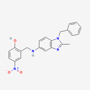 molecular formula C22H20N4O3 B3457850 2-{[(1-benzyl-2-methyl-1H-benzimidazol-5-yl)amino]methyl}-4-nitrophenol 