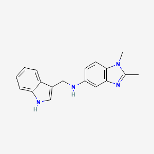 molecular formula C18H18N4 B3457858 N-(1H-indol-3-ylmethyl)-1,2-dimethyl-1H-benzimidazol-5-amine 