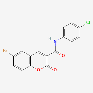 molecular formula C16H9BrClNO3 B3457875 6-bromo-N-(4-chlorophenyl)-2-oxo-2H-chromene-3-carboxamide 