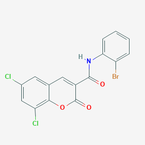 molecular formula C16H8BrCl2NO3 B3457878 N-(2-bromophenyl)-6,8-dichloro-2-oxo-2H-chromene-3-carboxamide 
