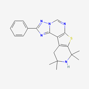 molecular formula C20H21N5S B3457901 8,8,10,10-tetramethyl-2-phenyl-8,9,10,11-tetrahydropyrido[4',3':4,5]thieno[3,2-e][1,2,4]triazolo[1,5-c]pyrimidine 