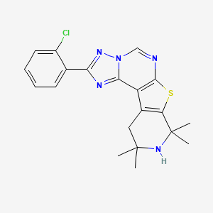 molecular formula C20H20ClN5S B3457905 2-(2-chlorophenyl)-8,8,10,10-tetramethyl-8,9,10,11-tetrahydropyrido[4',3':4,5]thieno[3,2-e][1,2,4]triazolo[1,5-c]pyrimidine 