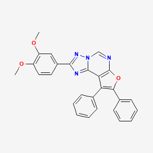 molecular formula C27H20N4O3 B3457910 2-(3,4-dimethoxyphenyl)-8,9-diphenylfuro[3,2-e][1,2,4]triazolo[1,5-c]pyrimidine 