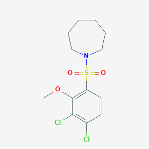 molecular formula C13H17Cl2NO3S B345792 1-(3,4-二氯-2-甲氧基苯基)磺酰氮杂环庚烷 CAS No. 457961-68-1