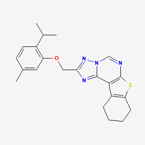 molecular formula C22H24N4OS B3457925 2-[(2-isopropyl-5-methylphenoxy)methyl]-8,9,10,11-tetrahydro[1]benzothieno[3,2-e][1,2,4]triazolo[1,5-c]pyrimidine 
