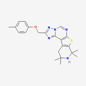 molecular formula C22H25N5OS B3457934 8,8,10,10-tetramethyl-2-[(4-methylphenoxy)methyl]-8,9,10,11-tetrahydropyrido[4',3':4,5]thieno[3,2-e][1,2,4]triazolo[1,5-c]pyrimidine 