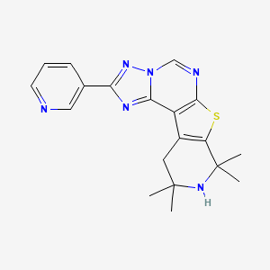 molecular formula C19H20N6S B3457947 8,8,10,10-tetramethyl-2-(3-pyridinyl)-8,9,10,11-tetrahydropyrido[4',3':4,5]thieno[3,2-e][1,2,4]triazolo[1,5-c]pyrimidine 