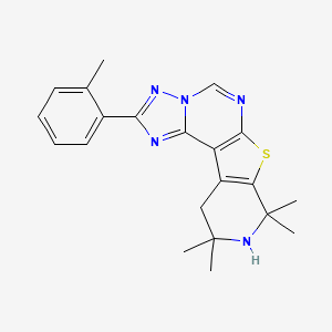 molecular formula C21H23N5S B3457949 8,8,10,10-tetramethyl-2-(2-methylphenyl)-8,9,10,11-tetrahydropyrido[4',3':4,5]thieno[3,2-e][1,2,4]triazolo[1,5-c]pyrimidine 