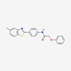 molecular formula C22H18N2O2S B3457970 N-[4-(5-methyl-1,3-benzothiazol-2-yl)phenyl]-2-phenoxyacetamide 