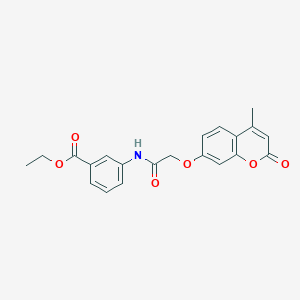 molecular formula C21H19NO6 B3457984 ethyl 3-({[(4-methyl-2-oxo-2H-chromen-7-yl)oxy]acetyl}amino)benzoate CAS No. 300827-88-7