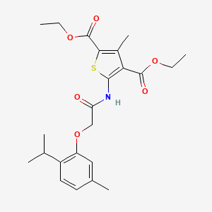 molecular formula C23H29NO6S B3457986 diethyl 5-{[(2-isopropyl-5-methylphenoxy)acetyl]amino}-3-methyl-2,4-thiophenedicarboxylate CAS No. 5570-68-3