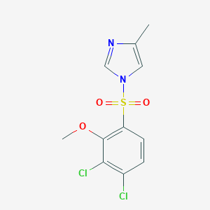 molecular formula C11H10Cl2N2O3S B345799 1-((3,4-dichloro-2-methoxyphenyl)sulfonyl)-4-methyl-1H-imidazole CAS No. 433705-56-7
