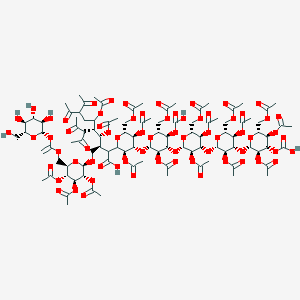 molecular formula C102H138O68 B034580 Peracetyl(glu(1-3))(7)glucitol CAS No. 107016-69-3